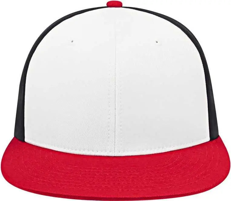 Cap America i8530 Flexfit Full Fabric Performance Cap - White Red Black