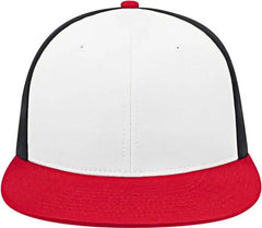 Cap America i8530 Flexfit Full Fabric Performance Cap White Red Black