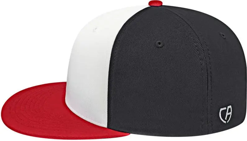 Cap America i8530 Flexfit Full Fabric Performance Cap - White Red Black