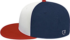 Cap America i8530 Flexfit Full Fabric Performance Cap White Red Navy