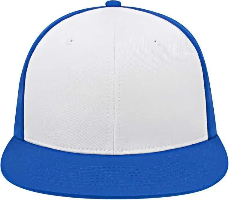Cap America i8530 Flexfit Full Fabric Performance Cap - White Royal Royal
