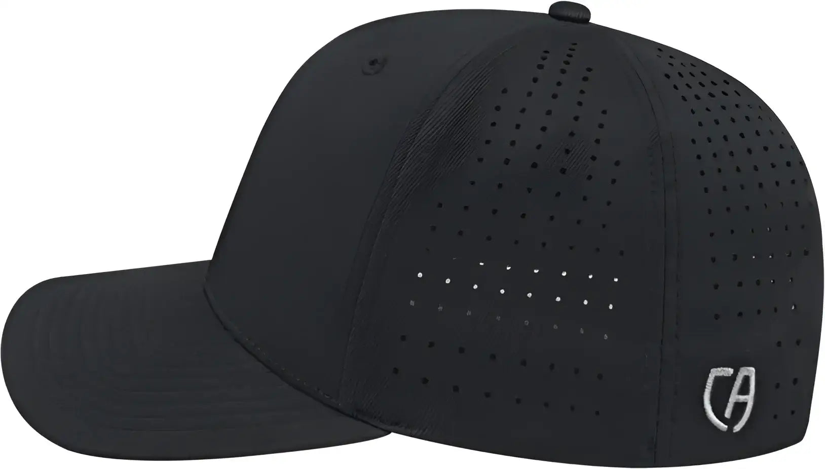 Cap America i8533 Flexfit 110 Perforated Performance Snap Back Cap - Black - Black / One Size Fits Most