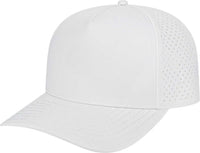 Cap America i8540 Premium Water Resistant Perforated Cap White White / One Size Fits Most