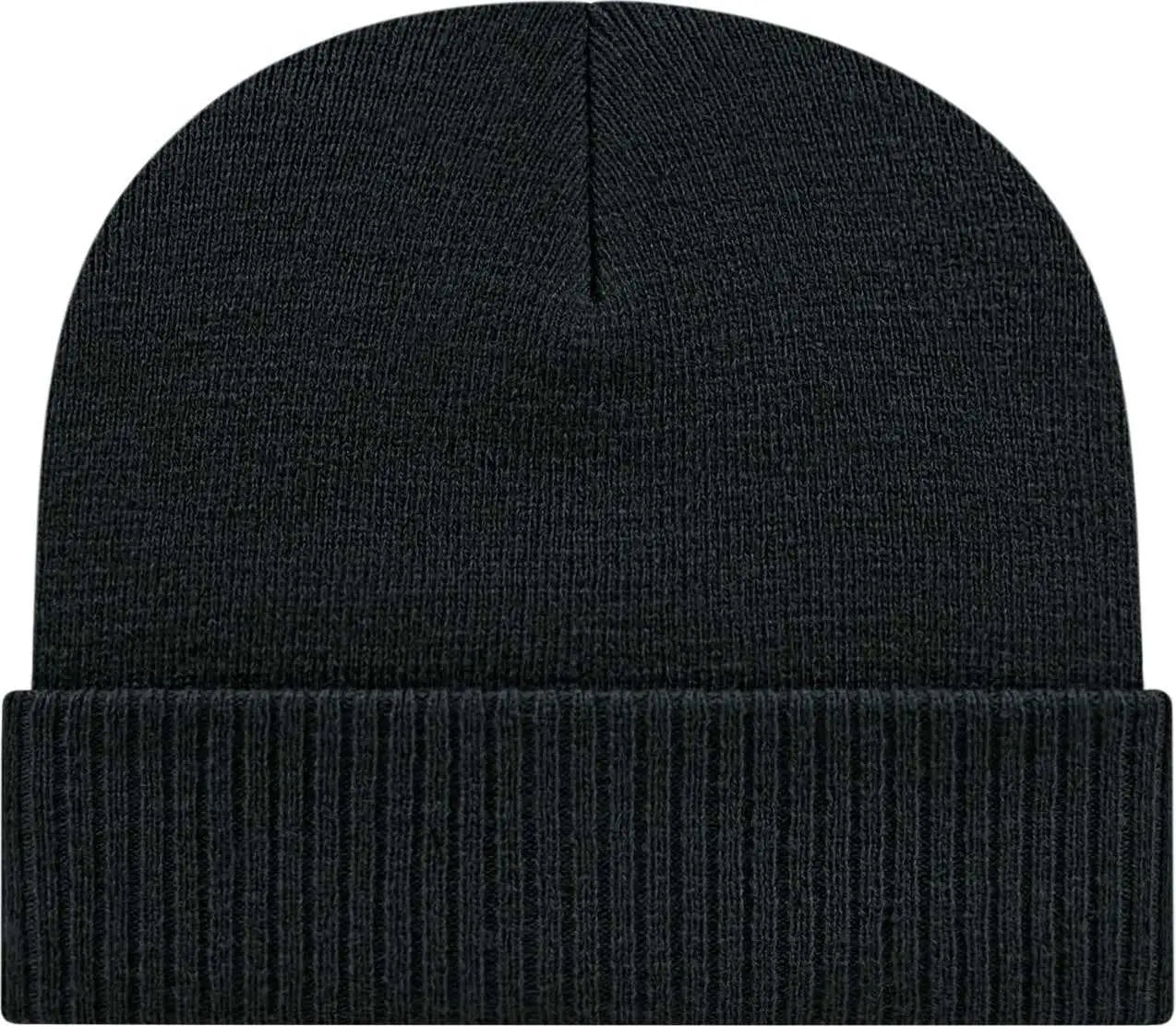 Cap America ik22 Knit Cap with Ribbed Cuff Beanie Black Black / One Size Fits Most