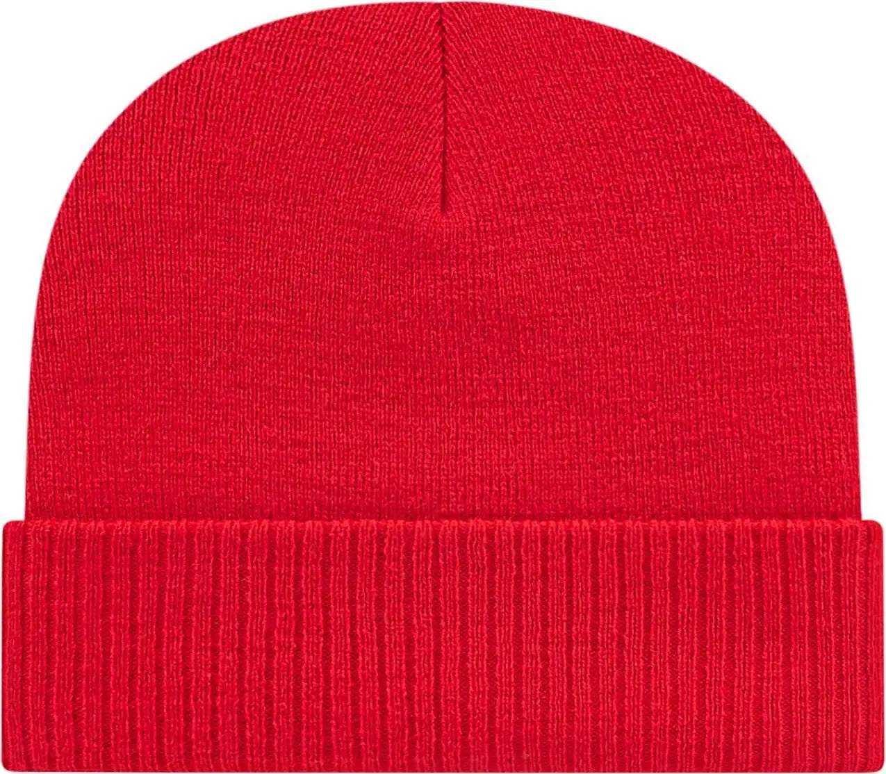 Cap America ik22 Knit Cap with Ribbed Cuff Beanie - Red - Red / One Size Fits Most
