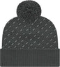 Cap America ik23 Diagonal Dash Knit Cap with Ribbed Cuff Beanie Charcoal Charcoal / One Size Fits Most