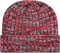 Cap America iK37 Sustainable Cuffed Knit with Polylana Fiber Gray Red / One Size Fits Most