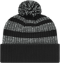 Cap America iK57 Heavy Ribbed Knit Cap with Cuff Beanie Black White Black White / One Size Fits Most