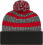 Cap America iK57 Heavy Ribbed Knit Cap with Cuff Beanie Red White Black Red White Black / One Size Fits Most