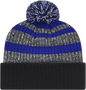 Cap America iK57 Heavy Ribbed Knit Cap with Cuff Beanie Royal White Black Royal White Black / One Size Fits Most