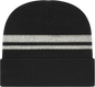 Cap America IK59 Reflective Knit Cap with Cuff Beanie Black Black / One Size Fits Most