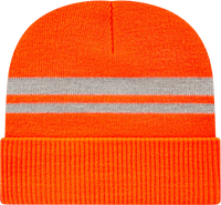 Cap America IK59 Reflective Knit Cap with Cuff Beanie - Safety Orange - Safety Orange / One Size Fits Most