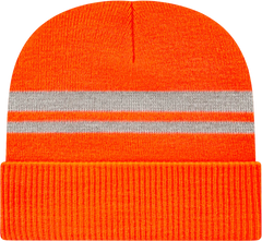Cap America IK59 Reflective Knit Cap with Cuff Beanie - Safety Orange - Safety Orange / One Size Fits Most