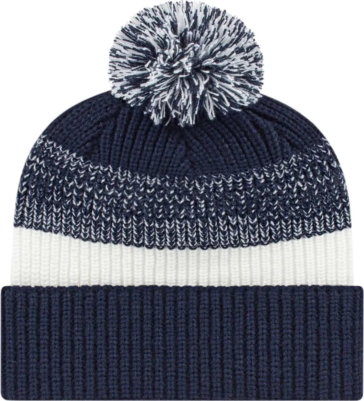Cap America iK61 Heavy Ribbed Knit Cap with Cuff Beanie Navy White Navy White / One Size Fits Most
