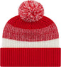 Cap America iK61 Heavy Ribbed Knit Cap with Cuff Beanie Red White Red White / One Size Fits Most