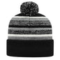 Cap America IK65 Fleece Lined Knit with Cuff Beanie Heather Black White Gray Black / One Size Fits Most