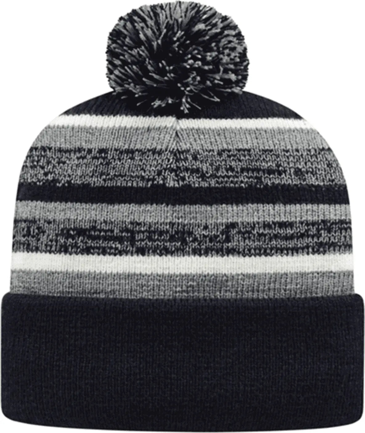 Cap America IK65 Fleece Lined Knit with Cuff Beanie Heather Navy White Gray Navy / One Size Fits Most