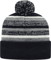 Cap America IK65 Fleece Lined Knit with Cuff Beanie Heather Navy White Gray Navy / One Size Fits Most