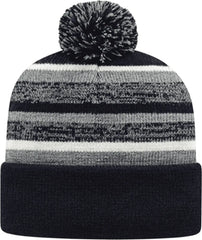 Cap America IK65 Fleece Lined Knit with Cuff Beanie Heather Navy White Gray Navy / One Size Fits Most