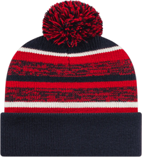 Cap America IK65 Fleece Lined Knit with Cuff Beanie Navy Red White Navy Red / One Size Fits Most