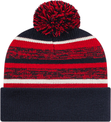 Cap America IK65 Fleece Lined Knit with Cuff Beanie Navy Red White Navy Red / One Size Fits Most