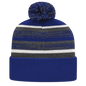 Cap America IK65 Fleece Lined Knit with Cuff Beanie Royal Dark Heather White Royal Dark Gray / One Size Fits Most