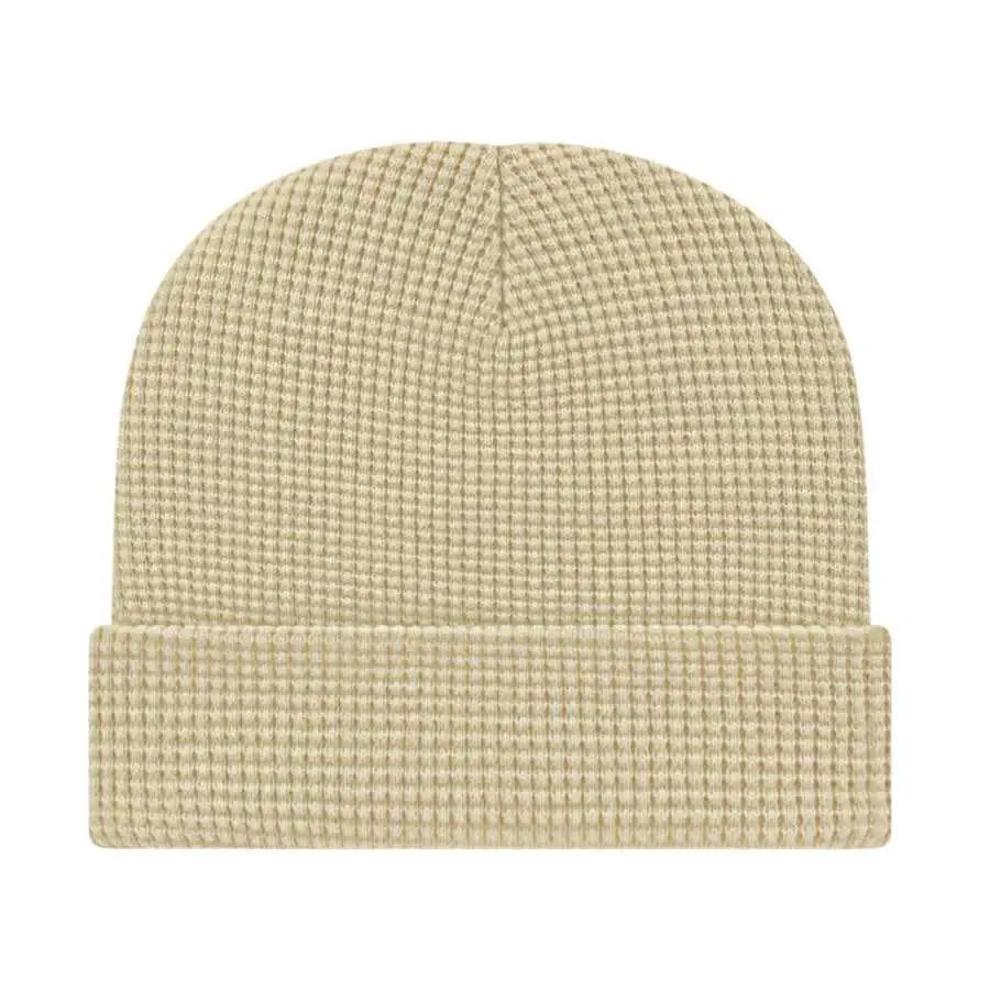 Cap America iK70 In Stock Waffle Beanie with Cuff Ivory Ivory / One Size Fits Most