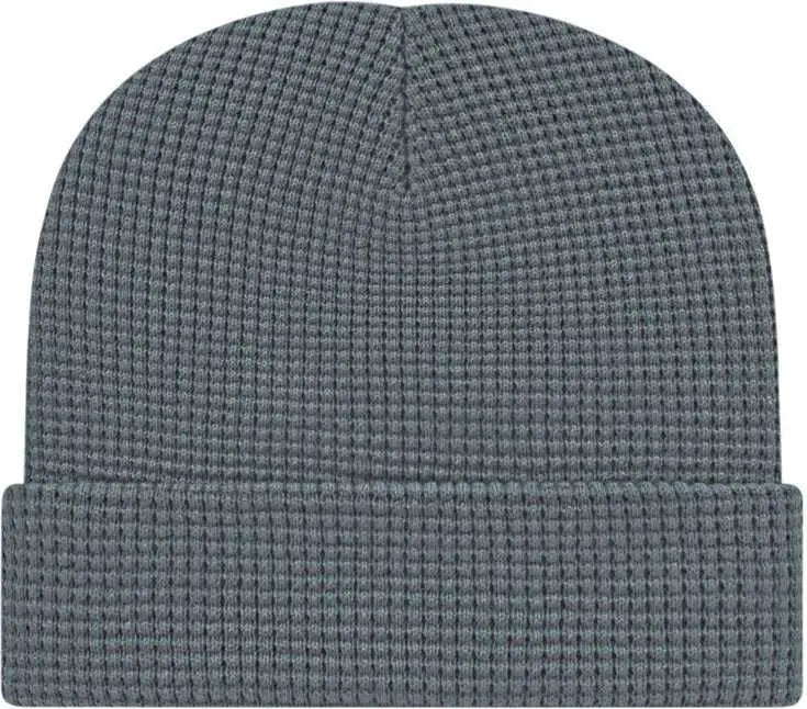 Cap America iK70 In Stock Waffle Beanie with Cuff Slate Dark Gray / One Size Fits Most