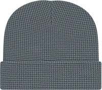 Cap America iK70 In Stock Waffle Beanie with Cuff Slate Dark Gray / One Size Fits Most