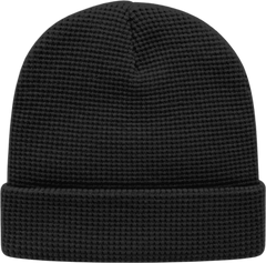 Cap America iK70 In Stock Waffle Knit Beanie with Cuff Black Black / One Size Fits Most