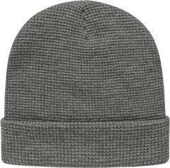 Cap America iK70 In Stock Waffle Knit Beanie with Cuff Light Heather Light Gray / One Size Fits Most
