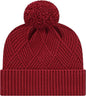 Cap America ik8554 Premium Diagonal Weave Knit Cap with Cuff Beanie Merlot Merlot / One Size Fits Most