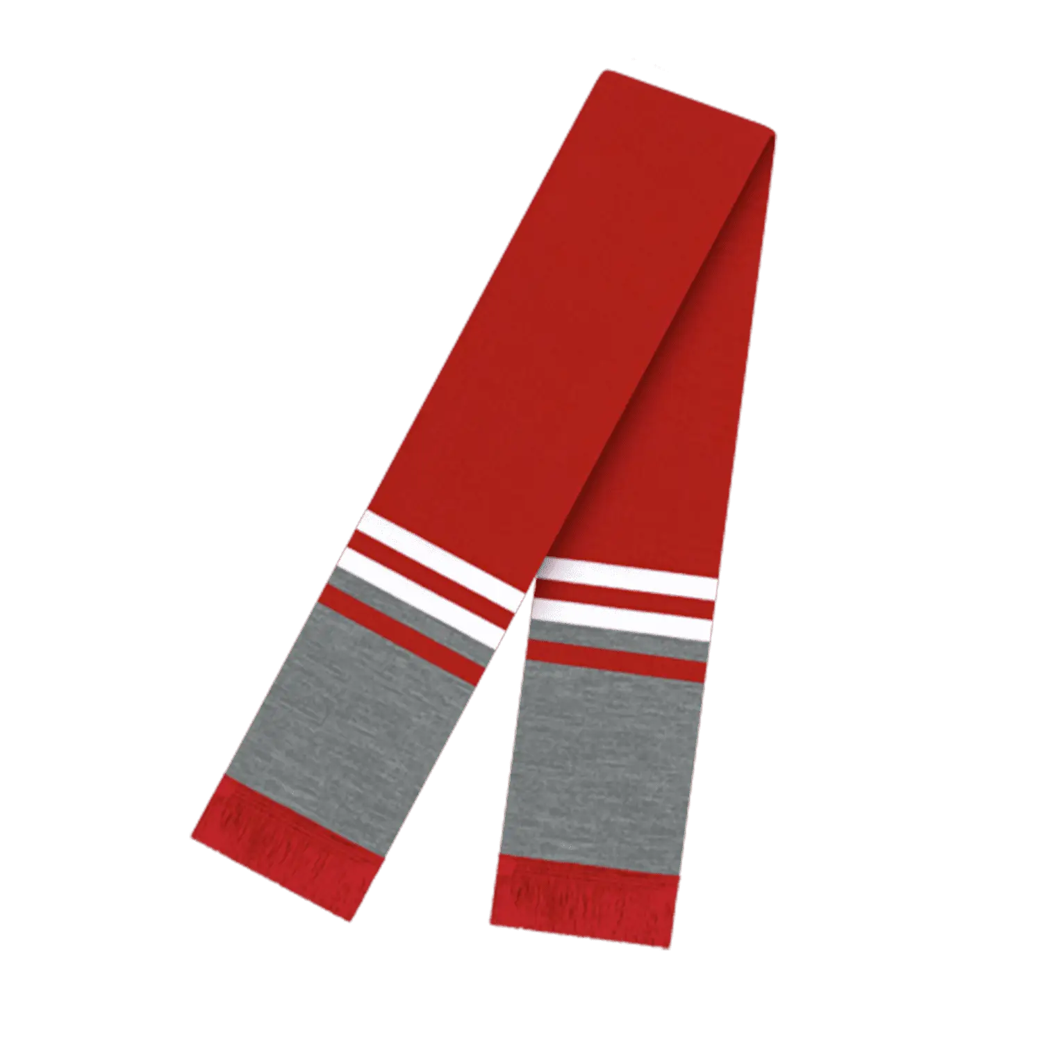 Cap America RK60 USA Made 60 Inch Scarf with Elite Fringe - True Red - Red / One Size Fits Most