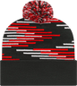 Cap America RKB12 USA Made Bar Knit Cap with Cuff Beanie - Black Red / One Size Fits Most