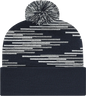 Cap America RKB12 USA Made Bar Knit Cap with Cuff Beanie True Navy Heather White Navy Gray / One Size Fits Most