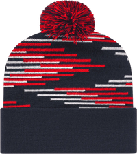 Cap America RKB12 USA Made Bar Knit Cap with Cuff Beanie True Navy True Red White Navy Red / One Size Fits Most