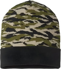 Cap America RKC12 USA Made Camo Cuffed Beanie Vintage Tiger Camo Mult Colored / One Size Fits Most