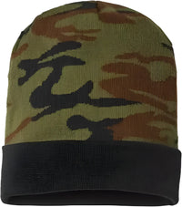 Cap America RKC12 USA Made Camo Cuffed Beanie - Woodland Camo - Woodland / One Size Fits Most
