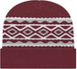 Cap America RKD12 Diamond Pattern Knit Cap with Cuff Beanie - Maroon - Maroon / One Size Fits Most