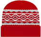Cap America RKD12 Diamond Pattern Knit Cap with Cuff Beanie True Red Red / One Size Fits Most