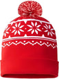 Cap America RKF12 USA Made Snowflake Beanie True Red White Red White / One Size Fits Most
