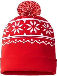 Cap America RKF12 USA Made Snowflake Beanie True Red White Red White / One Size Fits Most