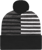 Cap America RKH12 USA Made Half Color Knit Cap with Cuff Beanie Black White Black White / One Size Fits Most