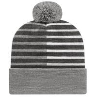 Cap America RKH12 USA Made Half Color Knit Cap with Cuff Beanie Heather White Gray White / One Size Fits Most