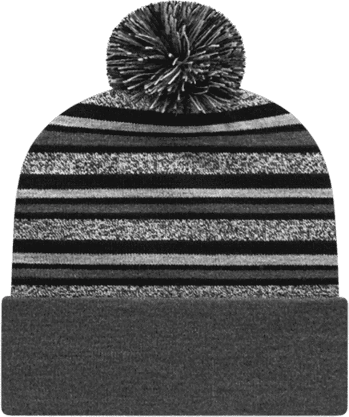 Cap America RKL12 USA Made Striped Knit Cap with Cuff Beanie Black Black / One Size Fits Most