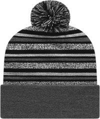 Cap America RKL12 USA Made Striped Knit Cap with Cuff Beanie Black Black / One Size Fits Most