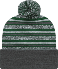 Cap America RKL12 USA Made Striped Knit Cap with Cuff Beanie Forest Green Forest / One Size Fits Most