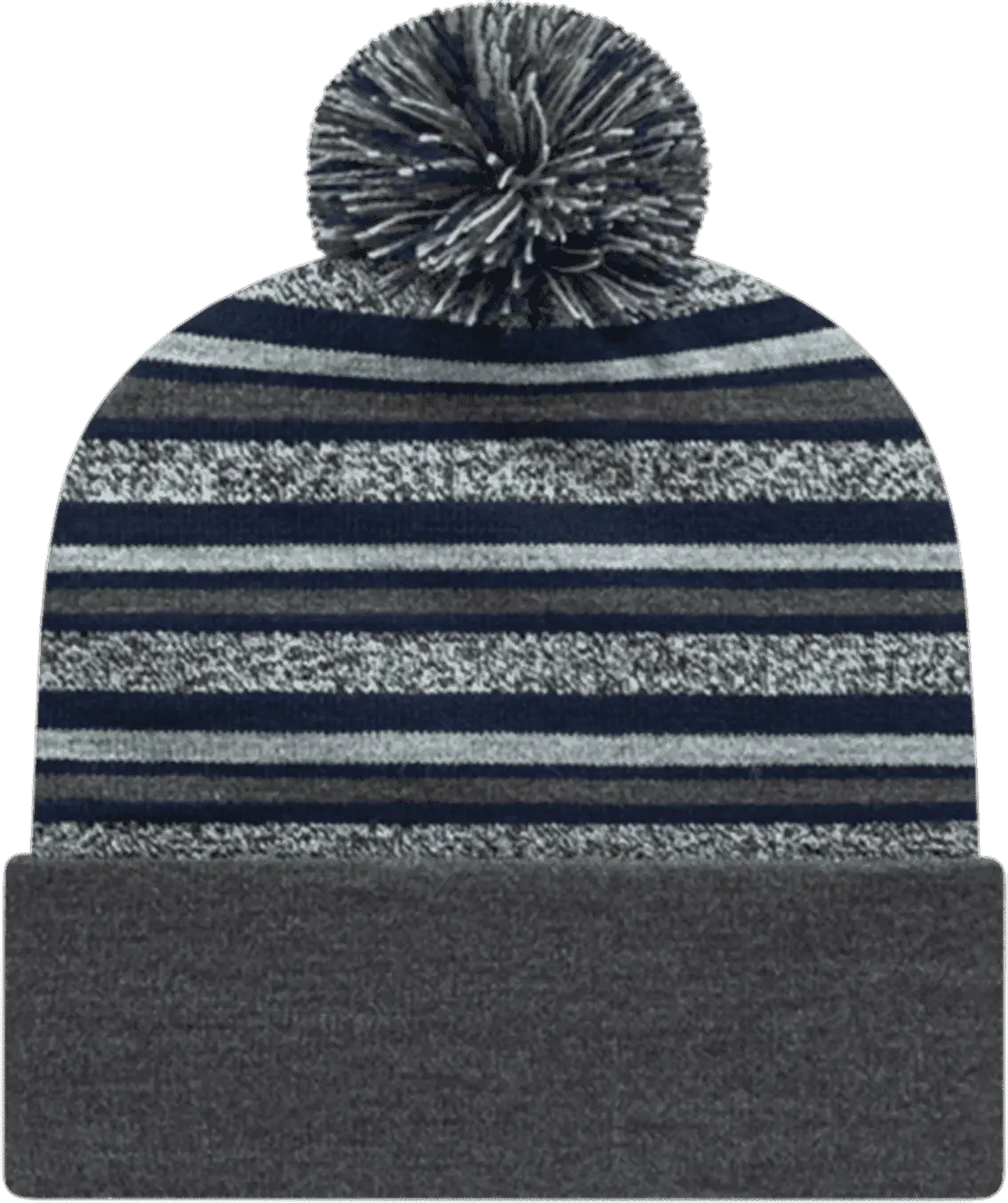 Cap America RKL12 USA Made Striped Knit Cap with Cuff Beanie - True Navy - Navy / One Size Fits Most