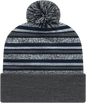 Cap America RKL12 USA Made Striped Knit Cap with Cuff Beanie - True Navy - Navy / One Size Fits Most