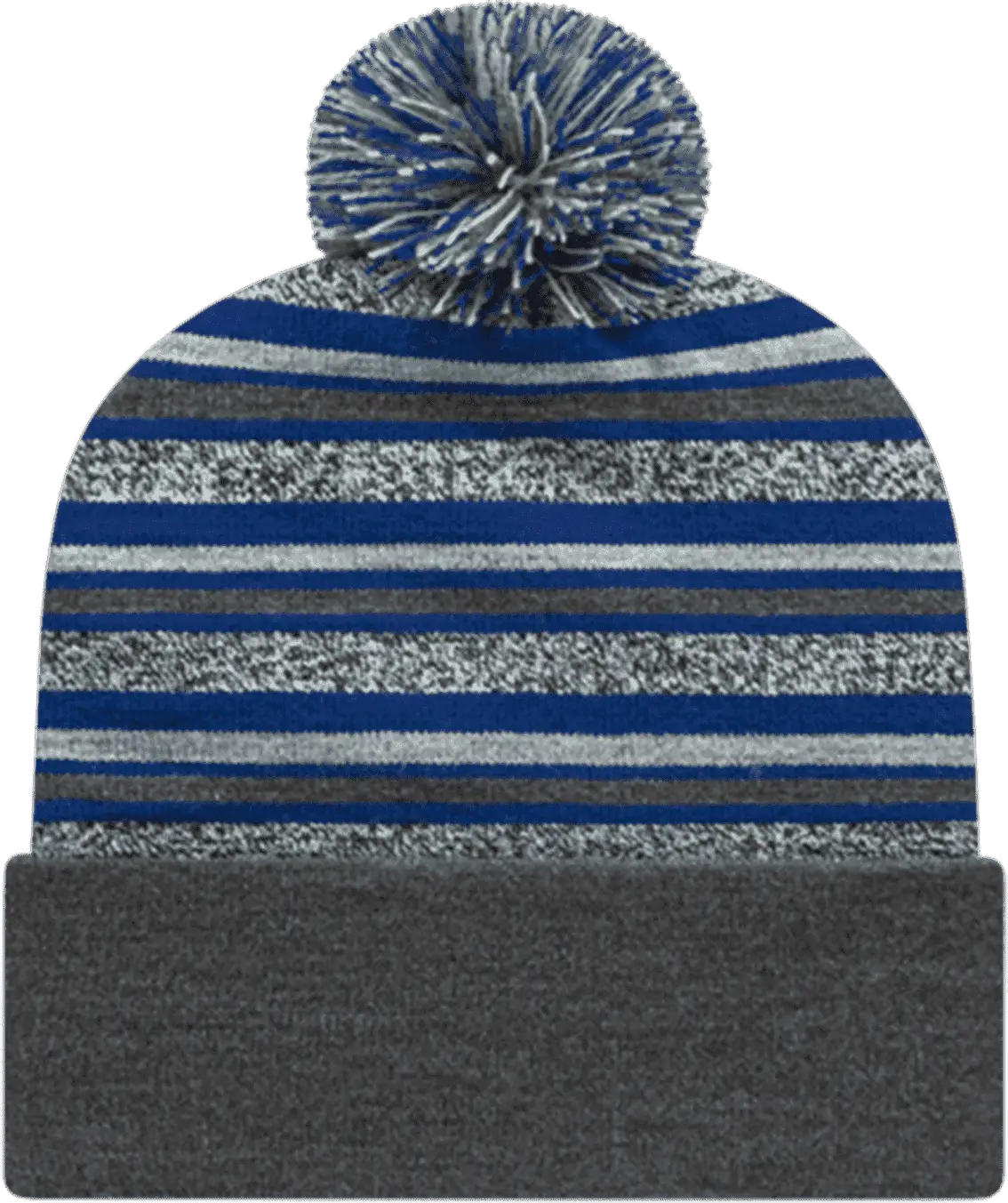 Cap America RKL12 USA Made Striped Knit Cap with Cuff Beanie True Royal Royal / One Size Fits Most